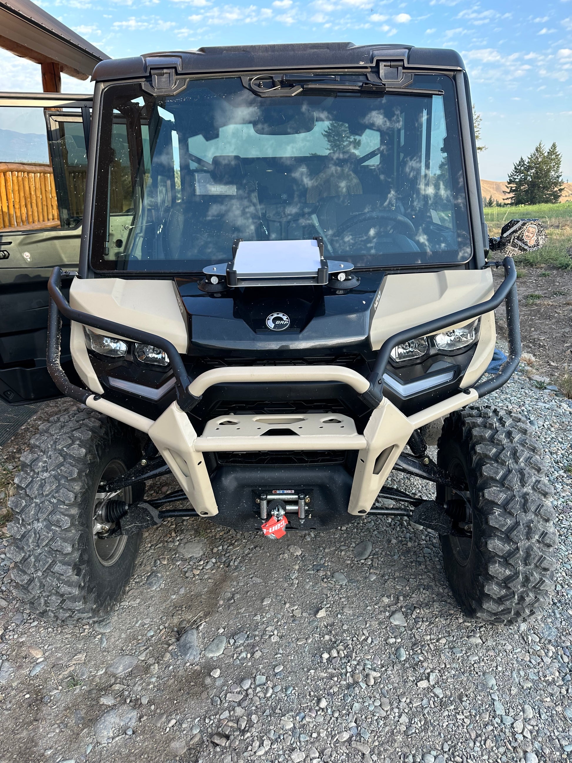 Striker Mount on a SXS with Optional Batwings and vacuum mounts